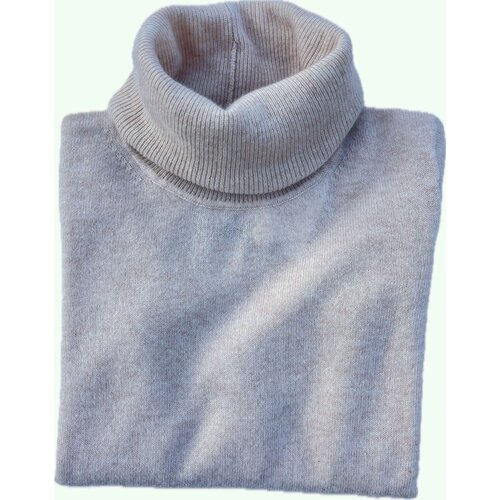 Rollkragen-Pullover aus Cashmere in Beige-Melange XL