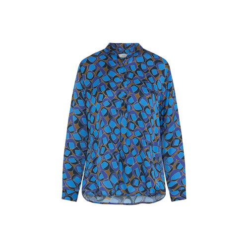Bluse "Odetta" aus Viskose in Navy/Azur