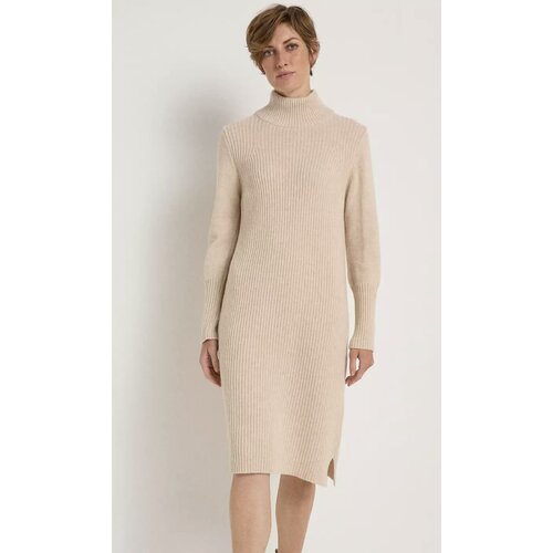 Kleid im Rippen-Muster in Sahara-Melange
