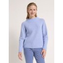 O-Neck Grobstrickpullover in "Frozen Blue"