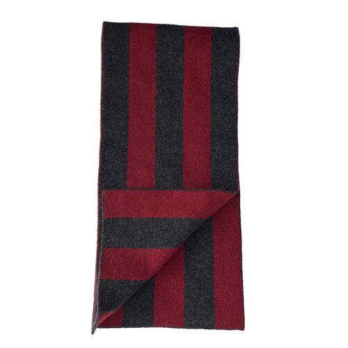 College Schal aus Cashmere Doubleface in Anthra/ Dunkelrot
