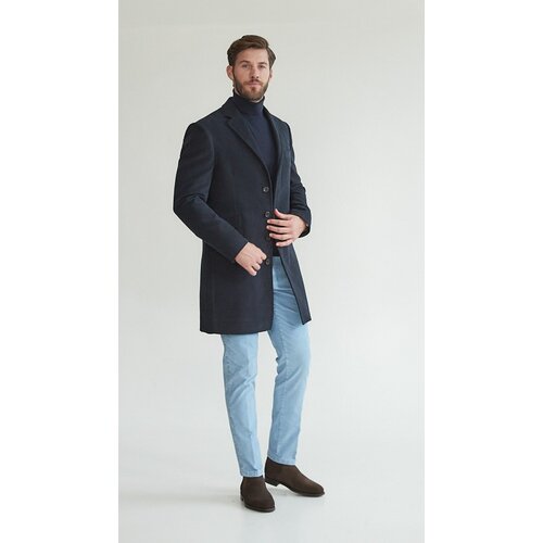 Chesterfield Mantel "Markus" aus Moleskin in Navy
