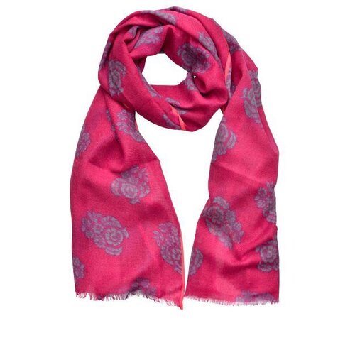 Wollschal "Flori" in Fuchsia/Grau