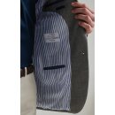 Jackett "Caspar" aus Leinen u. Wolle in Taupe/ Navy