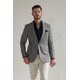 Jackett "Caspar" aus Leinen u. Wolle in Taupe/ Navy