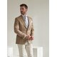 Jackett "Carlo" In Camel/Hellblau aus Wolle u. Seide