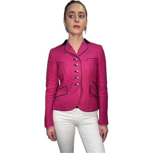 Blazer "Antonia" aus Leinen in Pink-Navy/ Made by Lodenfrey