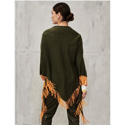 Dreiecks-Tuch "Olive-Marigold" aus Wolle u. Cashmere
