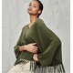 Fransen-Pullover aus Wolle u. Cashmere in Oliv