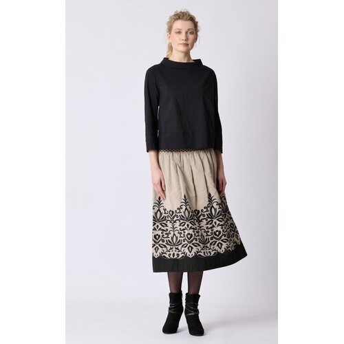 Rock "Lawendro" Ornament Beige/Schwarz zum Wenden