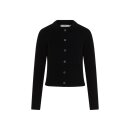 Strick-Jacke im Ribmuster/Schwarz