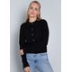 Strick-Jacke im Ribmuster/Schwarz