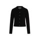 Strick-Jacke im Ribmuster/Schwarz