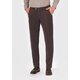 Chino "Trento" in Slim Fit aus Moleskin in Taupe-Braun