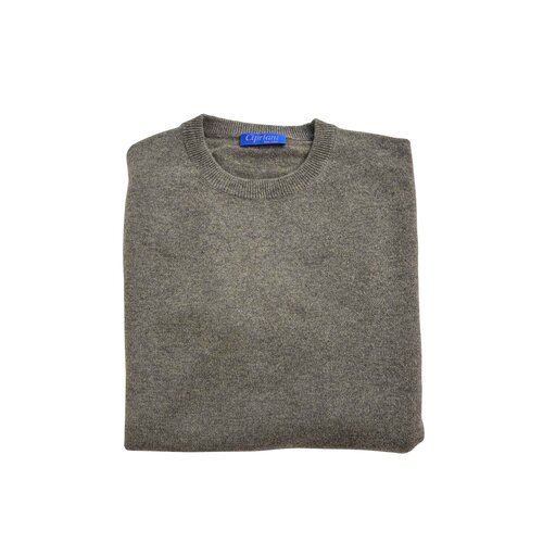 O-Neck Cashmere Pullover in Moos-Gr&uuml;n