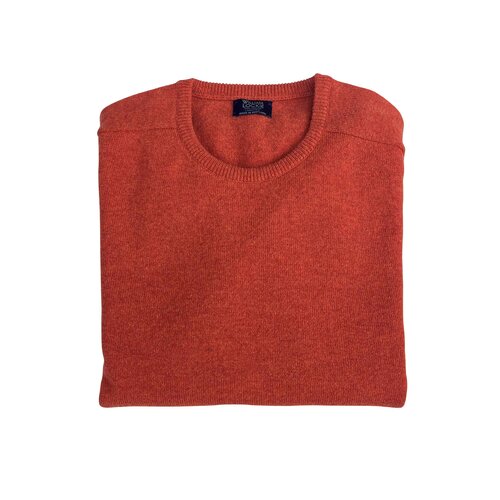 Lambswool-Pullover mit O-Neck in Farbe "Ember"