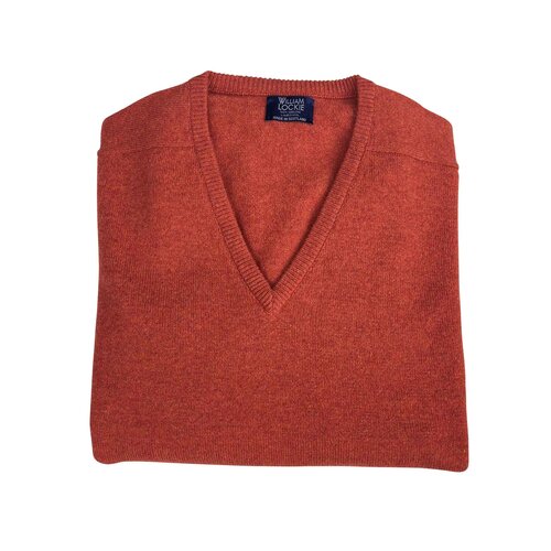 Lambswool-Pullover mit V-Neck in Farbe "Ember"