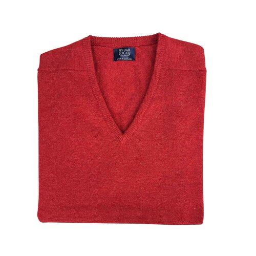 Lambswool-Pullover mit V-Neck in Farbe "Poppy Mel."