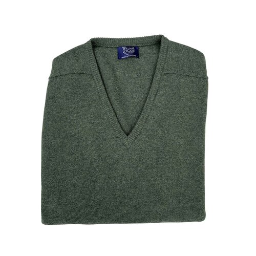 Lambswool-Pullover mit V-Neck in Farbe "Rosemary"